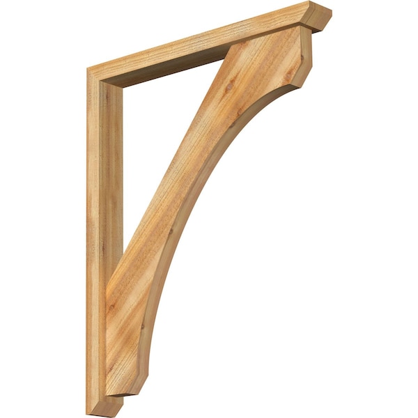 Ekena Millwork Legacy Slat Rough Sawn Bracket w/ Offset Brace, Western Red Cedar, 4"W x 32"D x 40"H BKT0402X32X40LEC06RWR - main